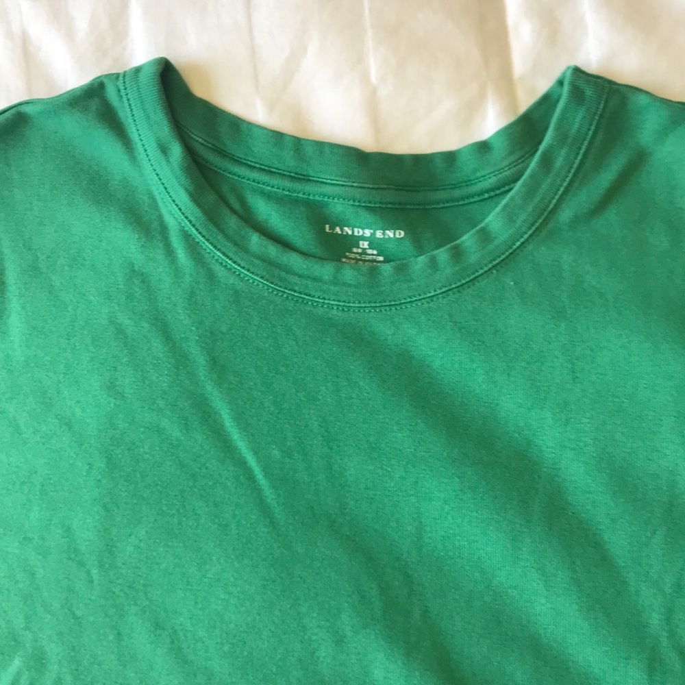 Lands’ End 100% Cotton Green Tee 1x